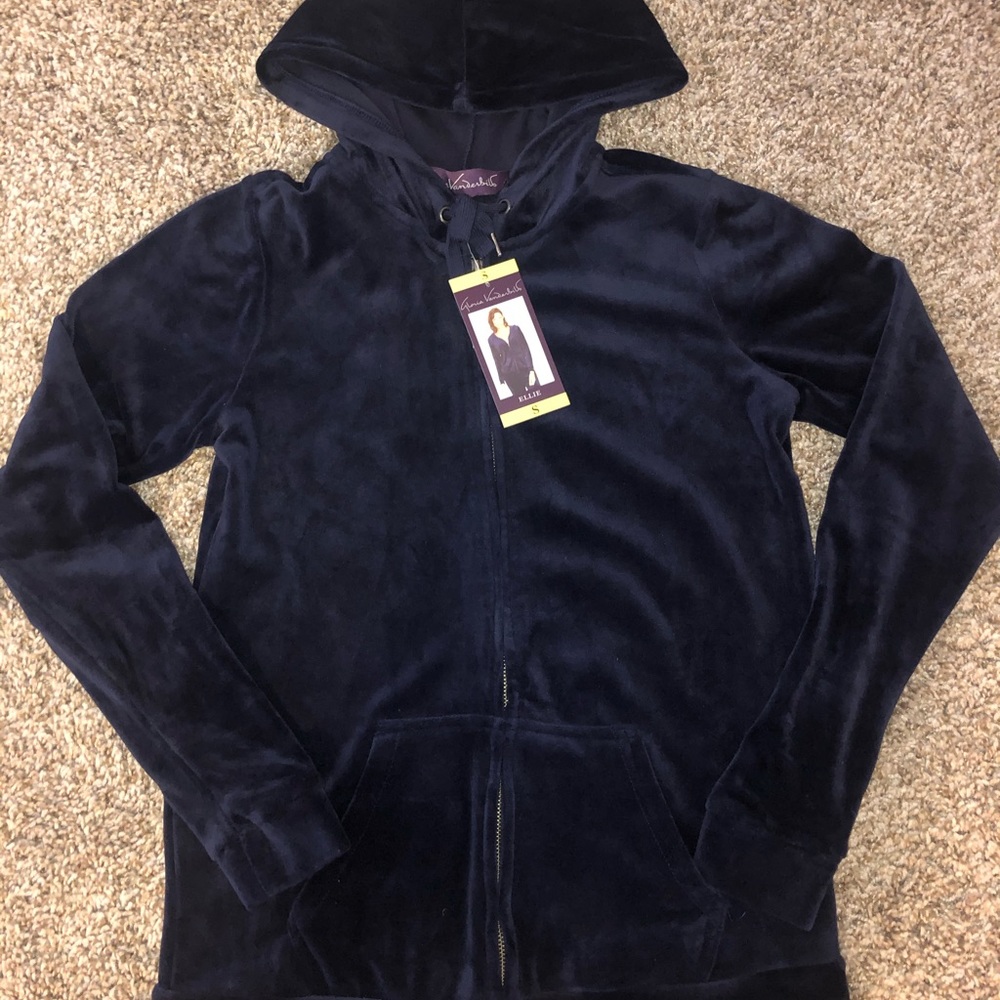 Full zip soft suede hoodie - S